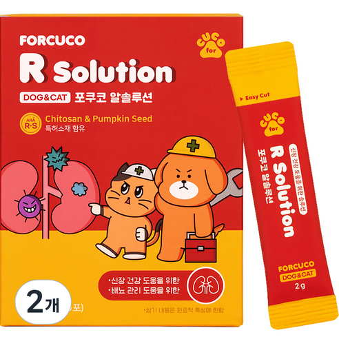 포쿠코 반려동물 알솔루션 신장 30p, 키토산, 2개, 유리너리 (비뇨계)