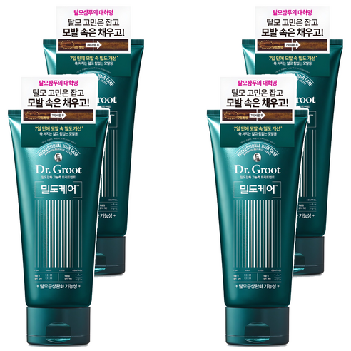 닥터그루트 밀도케어 밀도강화 고농축 트리트먼트 바질 & 네롤리, 300ml, 4개
