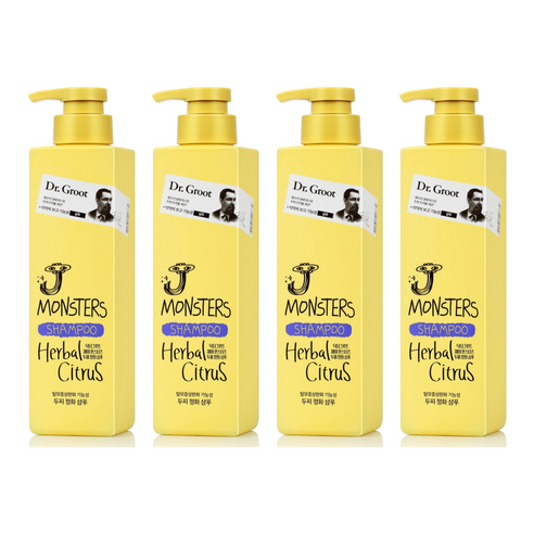 닥터그루트 리엔 제이 몬스터즈 두피 정화 기능성 샴푸 허벌 시트러스향, 385ml, 4개