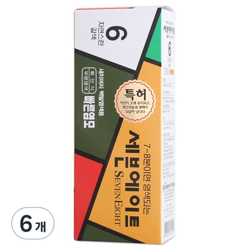 세븐에이트 새치 염색약, 6호 자연스런갈색, 6개