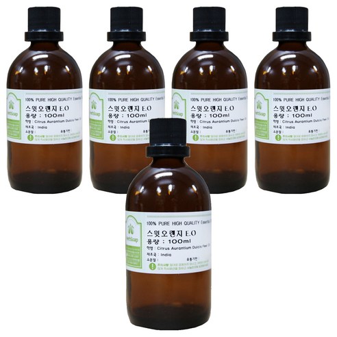 허브솝 스윗오렌지 에센셜 오일 100ml, 5개