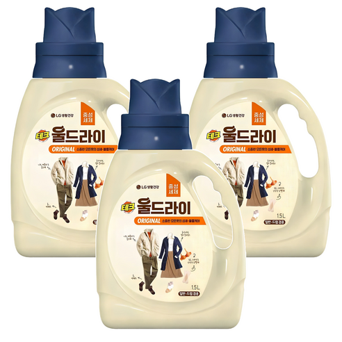 테크 울드라이 오리지널 울세제 본품, 1.5L, 3개
