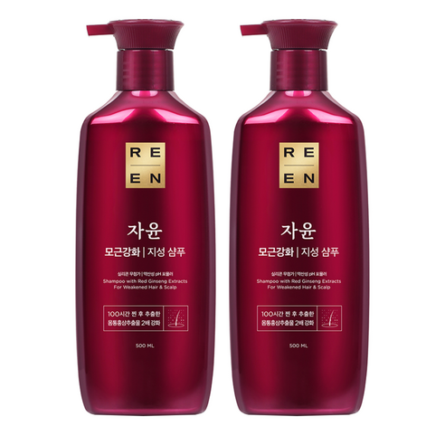리엔 자윤 모근강화 지성 샴푸, 500ml, 2개