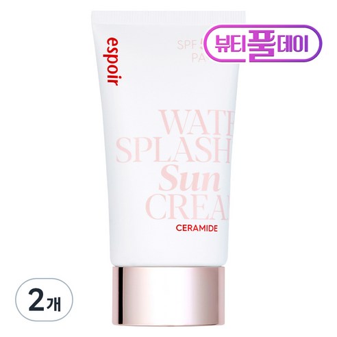 에스쁘아 워터 스플래쉬 세라마이드 선크림 SPF50+ PA++++, 60ml, 2개