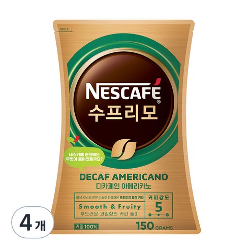 네스카페 수프리모 디카페인 아메리카노 파우치, 150g, 1개입, 4개