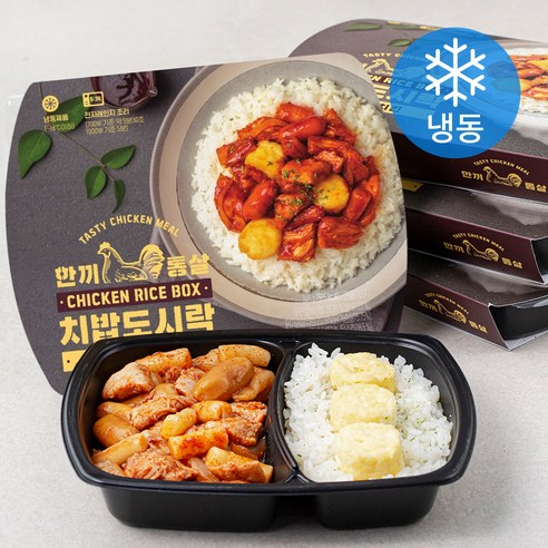 한끼통살 치밥도시락 숯불간장치킨 (냉동), 345g, 5개