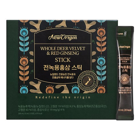 뉴오리진 유한건강생활 전녹용홍삼 스틱 30일분 30p, 300ml, 1개