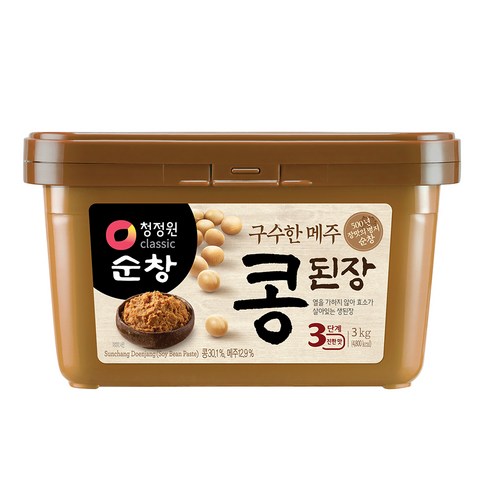 청정원 구수한 메주 콩된장, 3kg, 1개