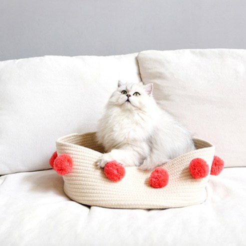 알럽펫 니팅 사계절 고양이 둥지 하우스, 베이지, 1개