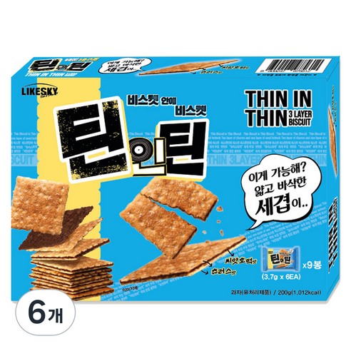 하늘처럼 틴인틴 비스켓 9p, 200g, 6개