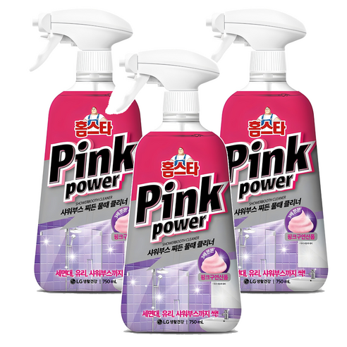 홈스타 핑크파워 샤워부스 찌든 물때 클리너, 750ml, 3개