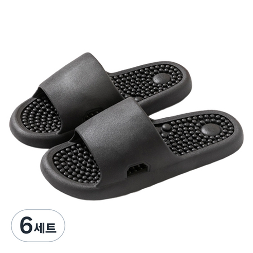 언헤브 뉴 컬러 지압 슬리퍼 270, 04 블랙, 6세트