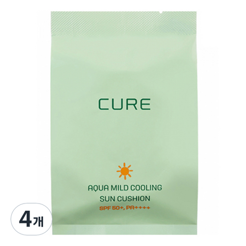 김정문알로에 라 센스 로에 큐어 아쿠아 마일드 쿨링 선쿠션 SPF50+ PA++++ 리필용, 25g, 4개