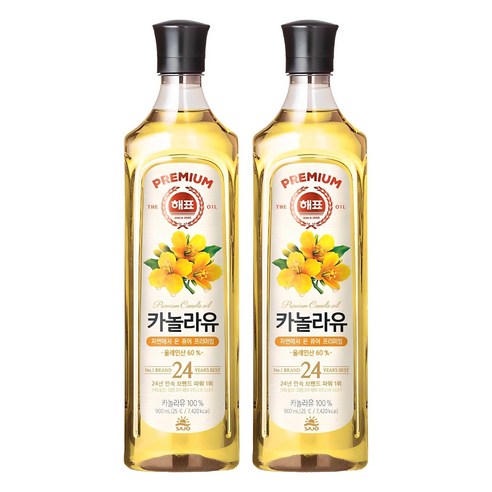 해표 카놀라유, 900ml, 2개