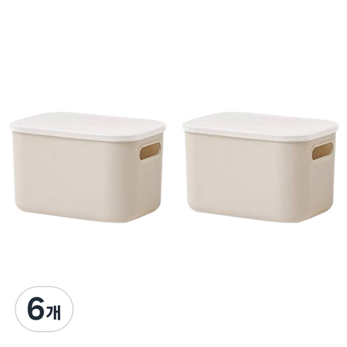 룸앤홈 애니 팬트리 수납박스, 베이지, S(180 x 260 x 160 mm), 6개