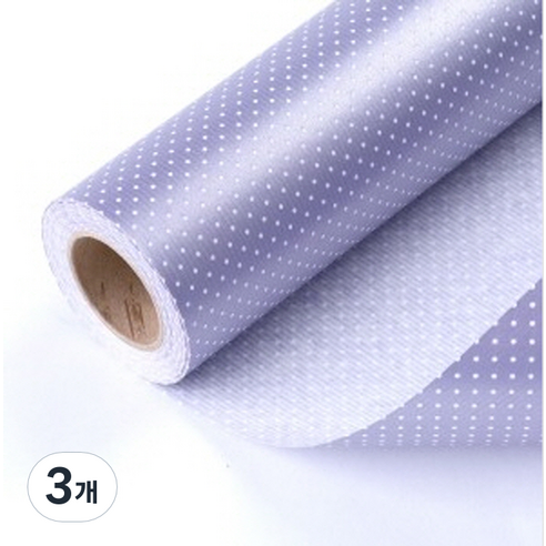 헬로우닝닝 종이 롤포장지 53cm x 9m, 펄도트 바이올렛(R140), 3개