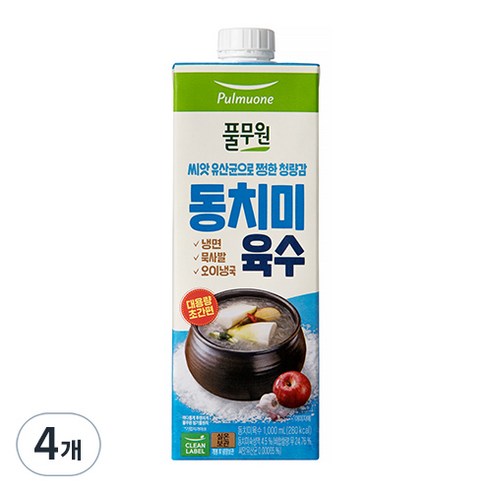 풀무원 동치미 육수, 1L, 4개