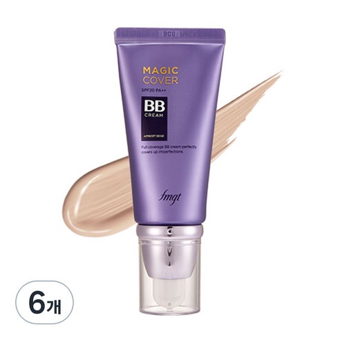 더페이스샵 fmgt 매직 커버 비비크림 SPF20 PA++, V201 애프리콧베이지, 45ml, 6개