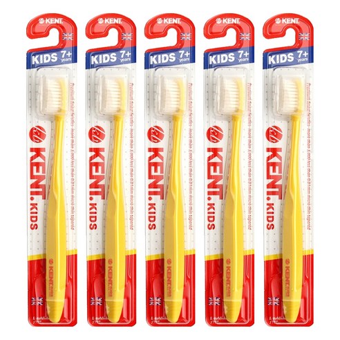 켄트 키즈 초극세모 칫솔, 옐로, 1개입, 5개
