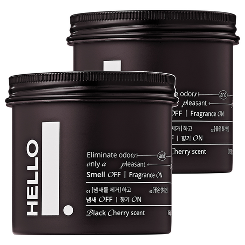 헬로프로젝트 에어 캔들 실내 탈취제 블랙체리 본품, 150g, 2개