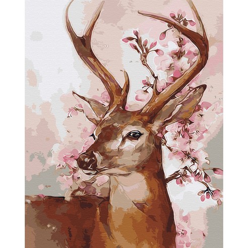 아트조이 DIY 명화 그리기 세트 40 x 50 cm, 행운꽃사슴 2