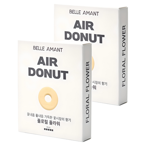 벨르아망 에어도넛 차량용 방향제 리필, 2개, 플로럴 플라워