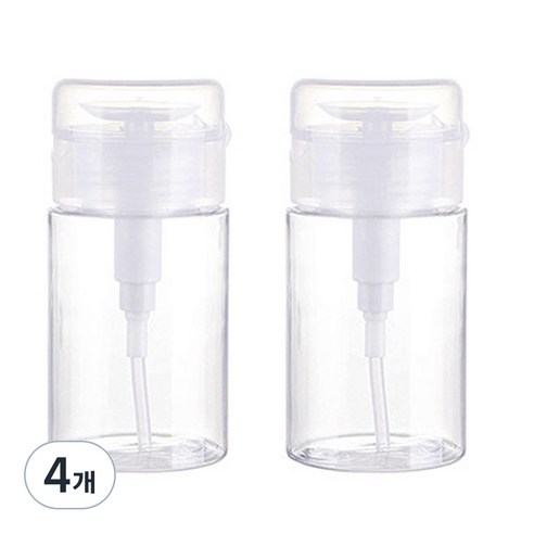 베라망 휴대용 클렌징워터 토너 펌핑용기 100ml, 4개, 투명