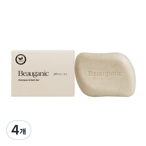 뷰가닉 샴푸 앤 바스 바, 125g, 4개