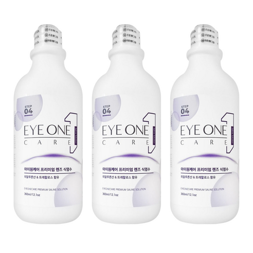 아이원케어 프리미엄 렌즈 식염수, 3개, 360ml