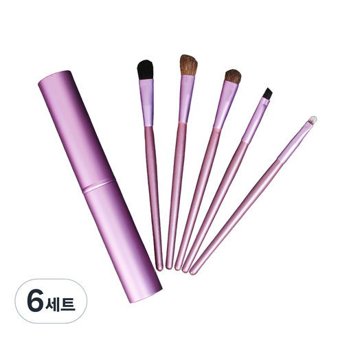 데이러빗 쉘 케이스 메이크업 브러쉬 5종 세트, 바이올렛, 6세트