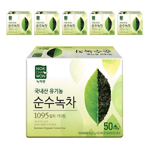 녹차원 유기농 순수녹차, 1.2g, 50개입, 6개