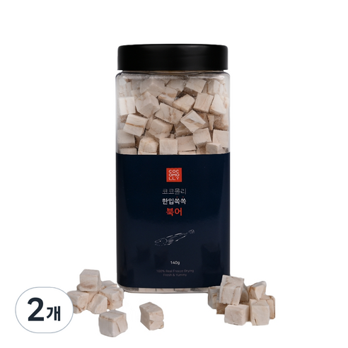 코코몰리 반려동물 한입쏙쏙 트릿 동결건조간식 140g, 북어, 2개