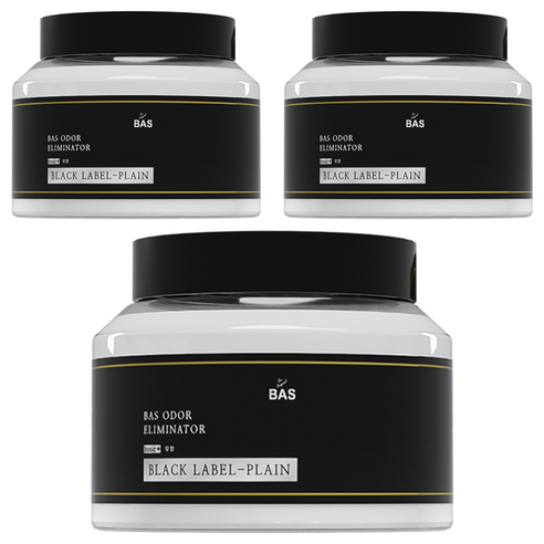 BAS 무향 블랙라벨 플레인 베이직플러스 생활 탈취제 본품, 350g, 3개