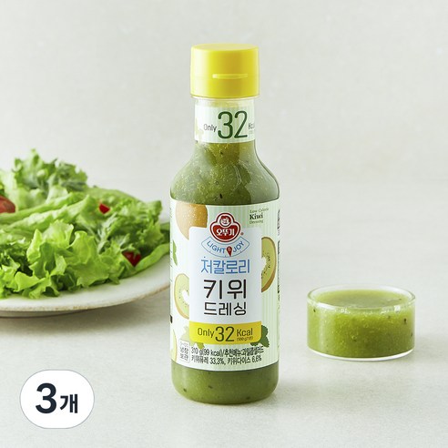 오뚜기 LIGHT&JOY 키위 저칼로리 드레싱, 310g, 3개