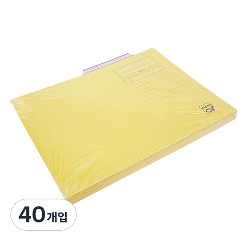 알파 A4 문서 보관 화일 AF1037, 노랑, 40개입