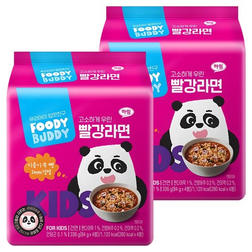 푸디버디 빨강라면, 84g, 8개
