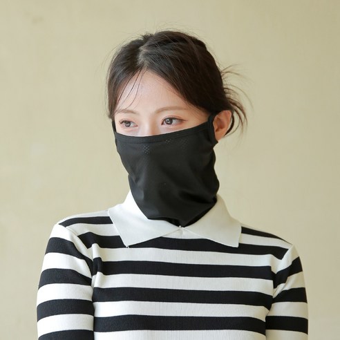 유유골프 에어홀 자외선차단 스포츠 골프마스크, 블랙, 1개