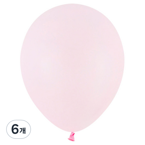 파티팡 라운드 일반 풍선 13cm 100p, 베이비 핑크, 6개