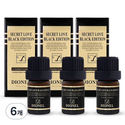 디오넬 시크릿러브 블랙에디션 여성청결제, 6개, 5ml