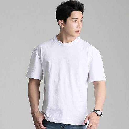업클라스 남성용 오버핏 비비드 반팔 티셔츠 b204