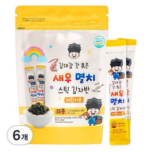 김대감 어린이용 새우멸치 스틱김자반, 150g, 6개