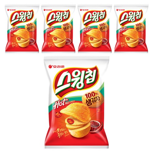 스윙칩 핫 볶음고추장맛, 60g, 5개