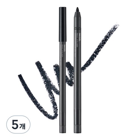 더페이스샵 잉크젤 펜슬라이너 0.5g, 02호 블랙 캐비어, 5개