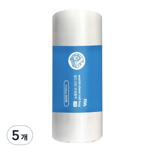 월드크린 위생롤백 투명 소 17 x 25 cm, 소(S), 5개, 500개