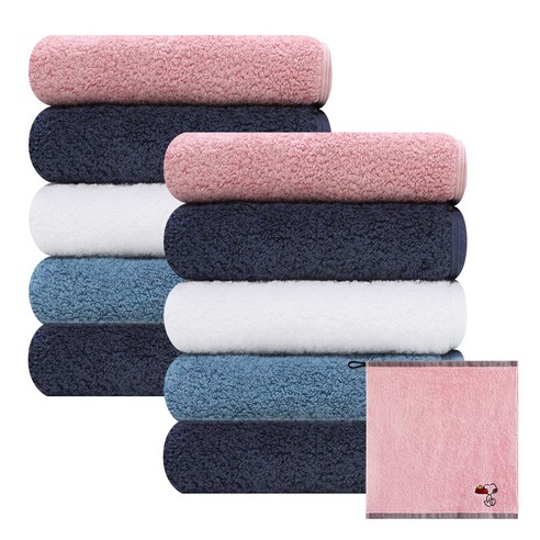 송월타월 블랙라벨 타올 180g 40수 코마사 10p + 송월 캐릭터 고리수건 랜덤발송, 랜덤 발송, 1세트