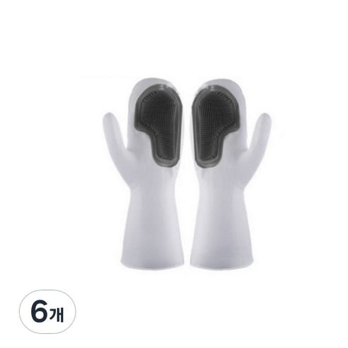 메이크미 설거지 과일손질 고온 방지 다용도 주방장갑 좌우세트, 그레이, 6개