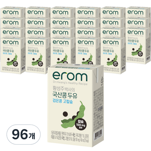이롬 황성주 국산콩 검은콩 고칼슘 두유, 140ml, 96개