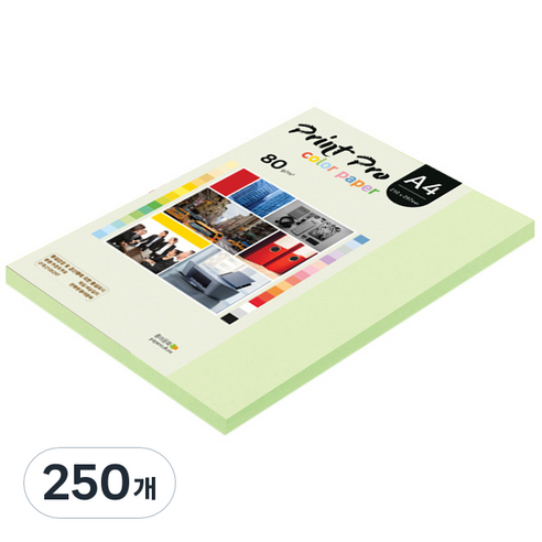 종이문화 프린트 프로 칼라 복사용지 No 13 에메랄드 80g, A4, 250개