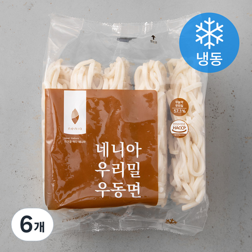 네니아 우리밀 우동면 (냉동), 1.15kg, 6개