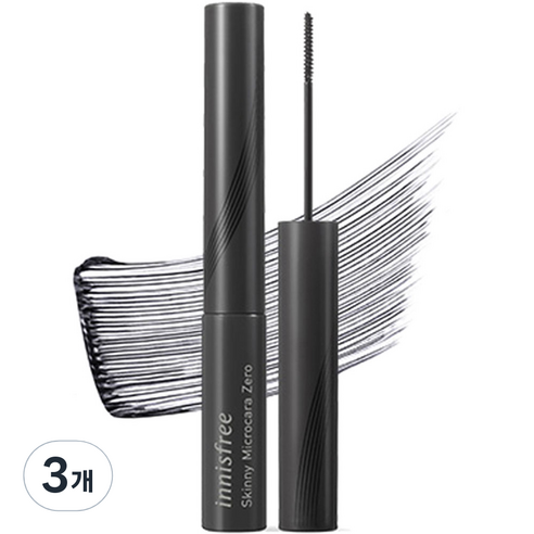 이니스프리 스키니 꼼꼼 마스카라 Zero 3.5g, 1호 블랙, 3개